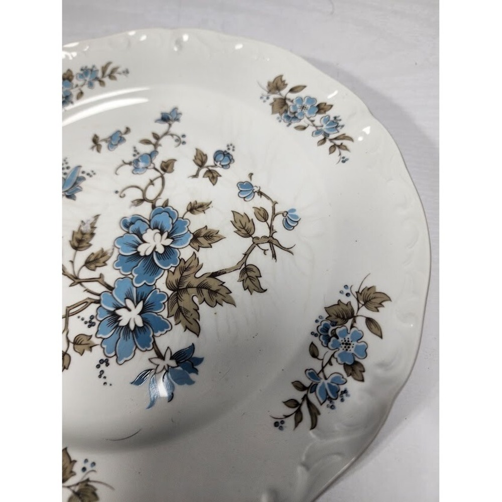 3 Vintage Staffordshire Ironstone Blossomtime Blue Salad Plates Made In England - Picture 5 of 8